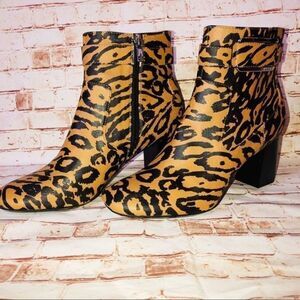 Calvin Klein CATTEE Leopard Boots Size 7.5